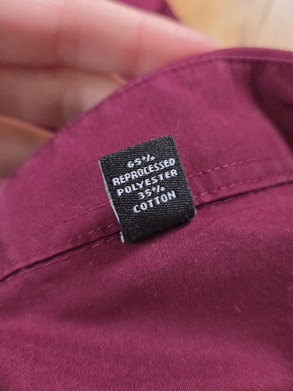 Van Heusen Men's Burgundy Button-Down Dress Shirt 20 36/37 Big & Tall - Picture 5 of 8